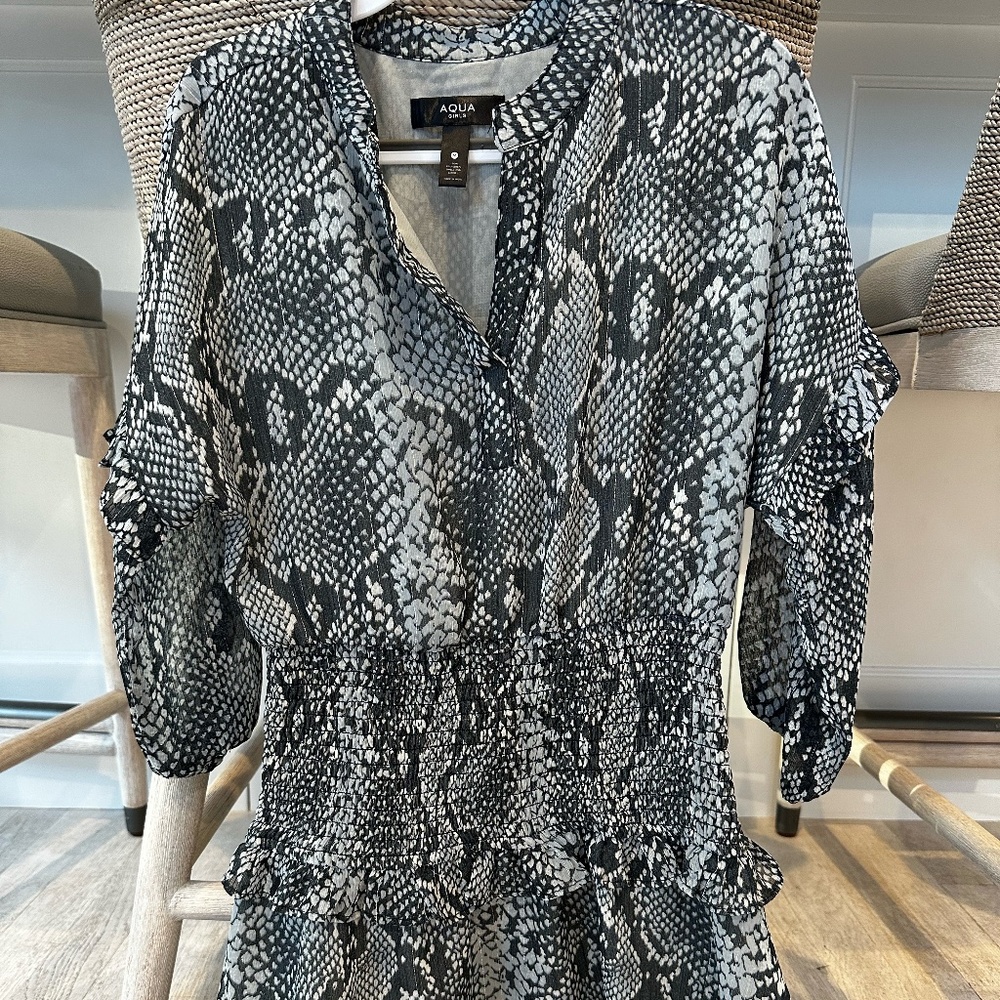 Aqua Girls Grey Snakeskin Party Dress